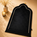 Thick Soft Velvet Islamic Prayer Rug | Moroccan Arch Design | Anti-Slip | 7 Colors