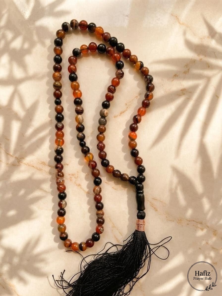 Honey Aqeeq Stone Tasbeeh (33 & 100 Beads)