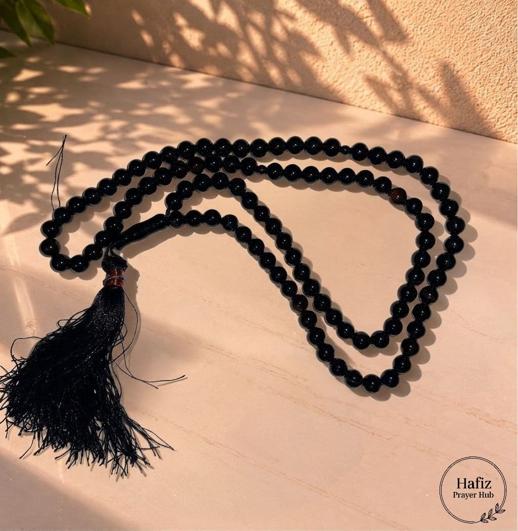 Black Stone Aqeeq Tasbeeh (33 & 100 Beads)